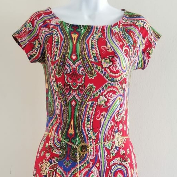 LAUREN RALPH LAUREN Red Paisley Dress - XS - ⭐Host Pick⭐ - Picture 5 of 11
